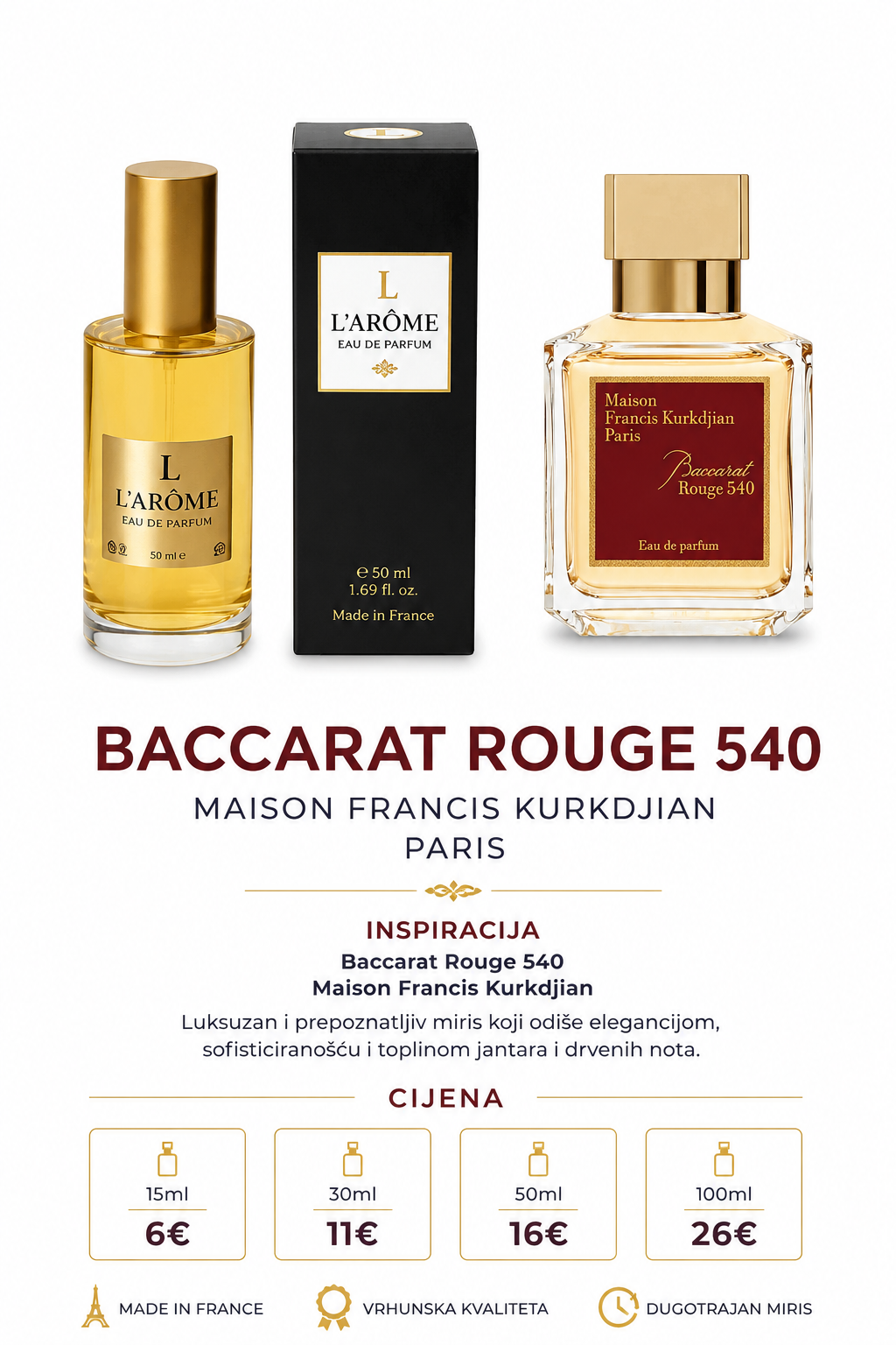 L721 INSPIRACIJA: Baccarat Rouge 540 Maison Francis Kurkdjian
